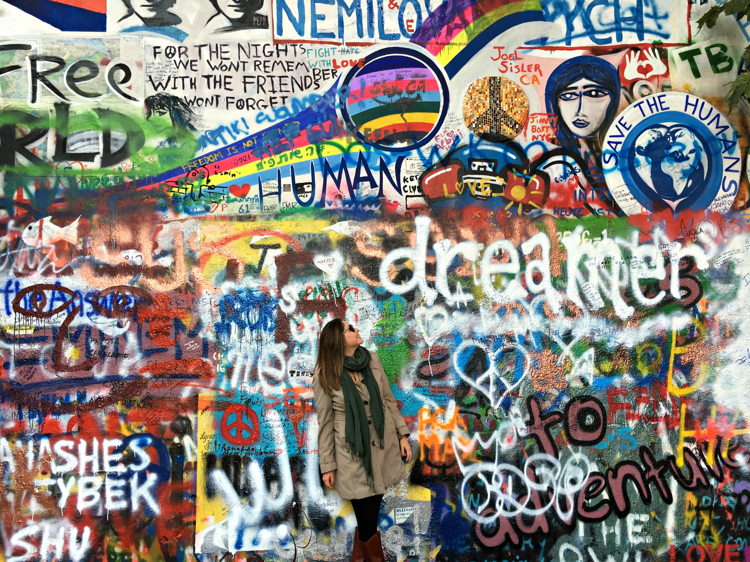 Dreaming at the John Lennon Wall in Prague